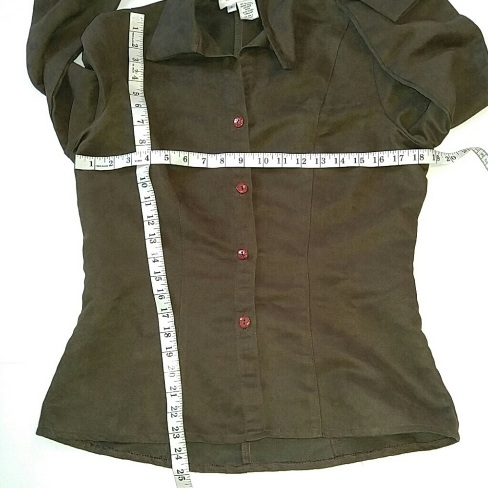 Vintage Lilly Brown Button Shirt S - Picture 4 of 5